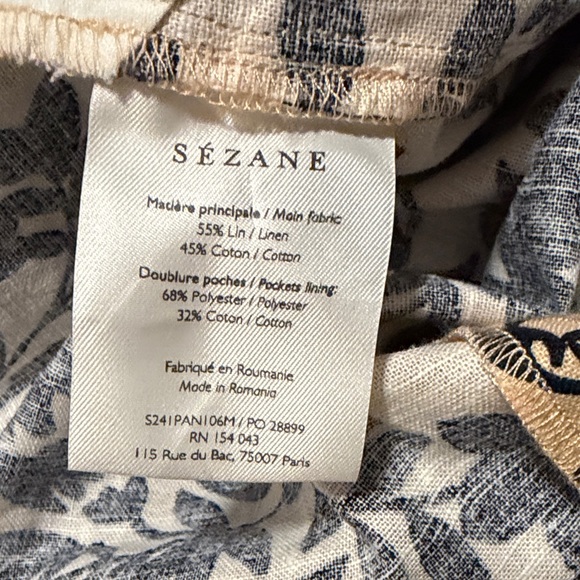 Sézane Black Floral Martin Crop Trousers - Picture 3 of 4